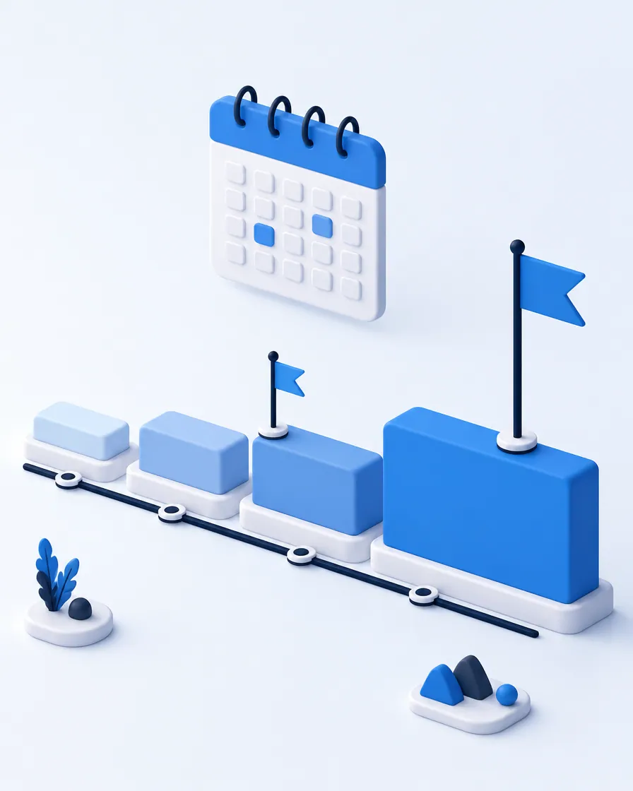 Zeitaufwand App-Entwicklung als Projektzeitplan vom MVP bis Release