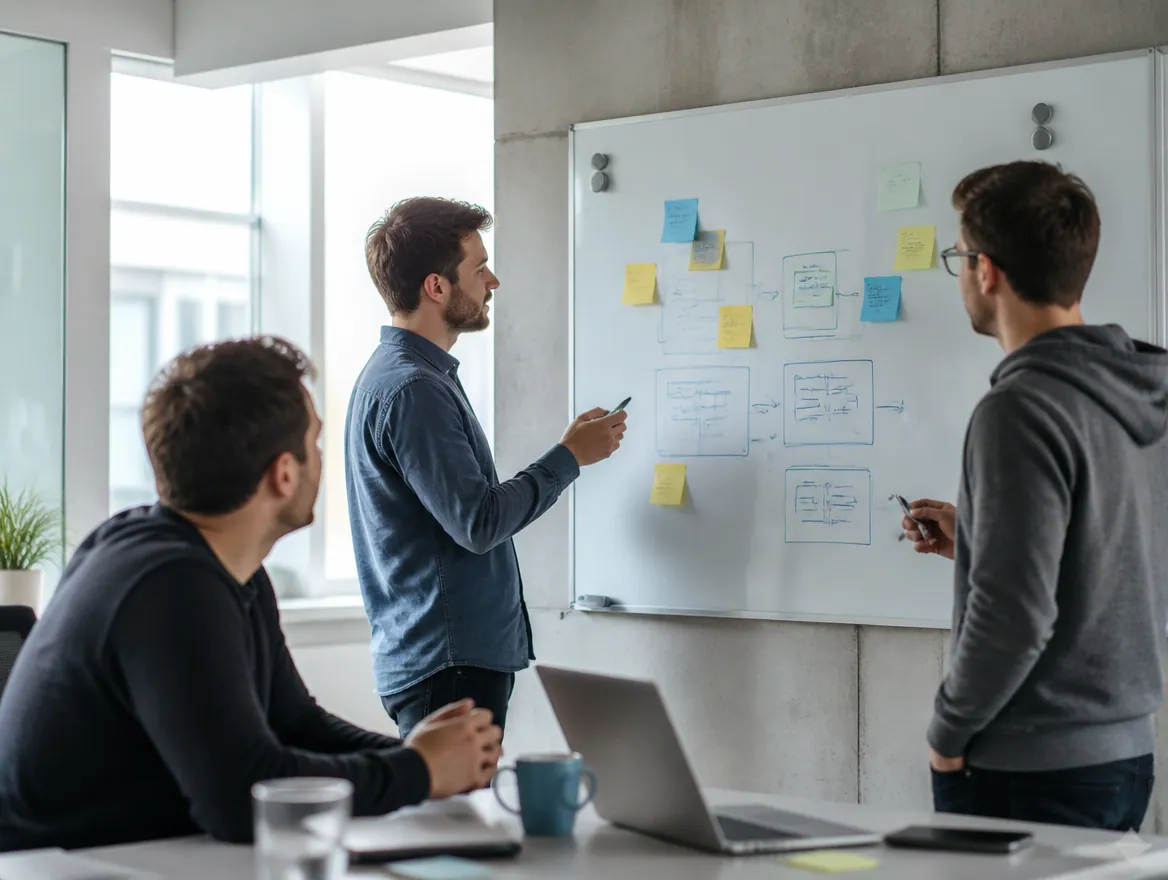 Individualsoftware entwickeln lassen – Entwicklerteam bei der Konzeption