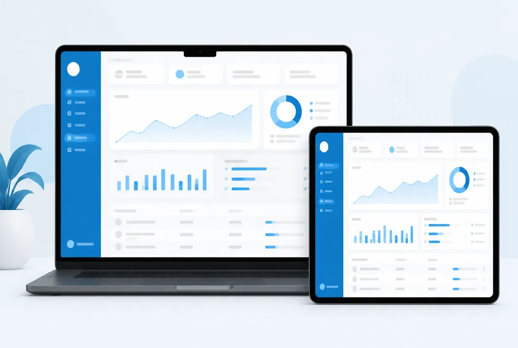 Webanwendung auf Laptop und Tablet mit individuellem Dashboard
