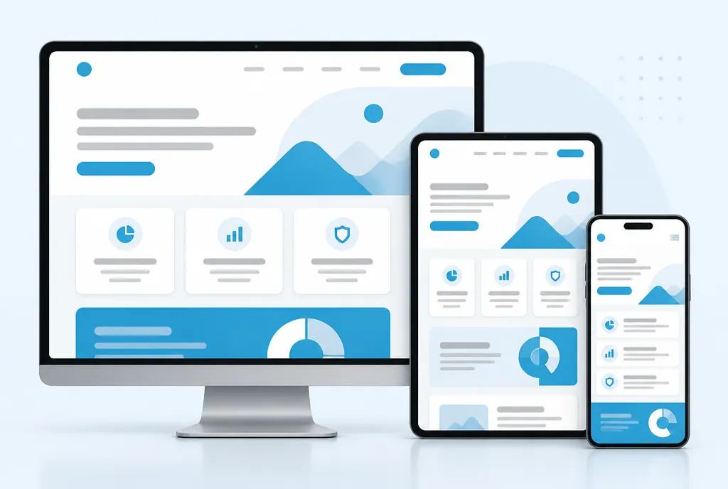 Responsive Website auf Desktop, Tablet und Smartphone